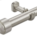 Heavy Duty Curtain Rods,1 1/4" Large Diameter Premium Nonadjustable Curtain Rod,48in/4ft Custom Window Treatment Rods with Durable Aluminum Brackets and End Caps,Brushed Nickel Finish