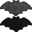 Bat Bath Mat Bathroom Rug for Spooky Decor, Gothic Witchy Mat for Bathroom, Horror Halloween Black Bats Mat for Kitchen