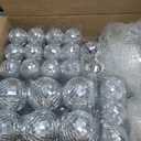 The Dreidel Company Mirror Disco Ball 36-Pack Variety of Sizes, Silver Hanging Ball with Attached String for Ring, Reflects Light, Fun Party Home Bands Decorations