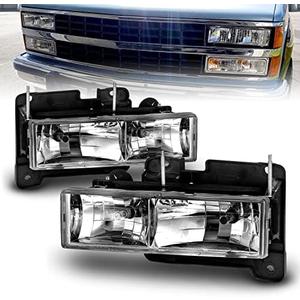 4 Pack AmeriLite Factory Style Obs Headlights Set For Chevy GMC Pickup Truck 1500 2500 3500 - Passenger and Driver Side 