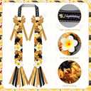 Suncalla Plumeria Graduation Lei 2026 Black Gold Hawaiian Ribbon Graduation Braided Lei with Flowers for Adults Class of 2026 School College Student Congrats Grad Gifts Party Accessories