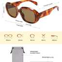 SOJOS Retro Oval Polarized Sunglasses for Women Men 90s Vintage UV400 Protection SJ2621 (Yellow Tortoise Frame/Brown Lens)