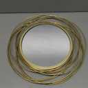 Cityelf 3 Set 13 inch Gold Circle Mirrors Wall Decor Iron Frame Wire Mirror Metal Circular Mirror Home Decor Hanging Mirrors for Room/Bedroom/Bathroom/Entryway