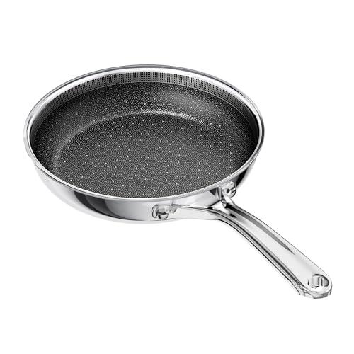 CADIVIZZO Non Stick Frying Pan 8 Inch Stainless Steel Ceramic Skillet,Nonstick Cooking Pan,PFAS PFOA PTFE Free&Non Toxic,Induction Compatible-Gas&Electric Stovetops,Oven&Dishwasher Safe