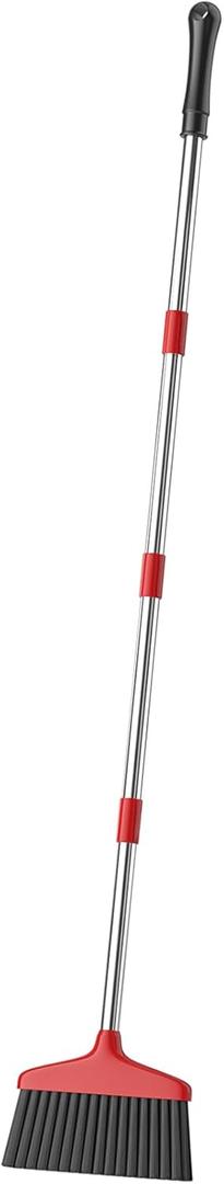 Handy Broom, Indoor/Outdoor Brooms, Duty Kitchen Broom, for Home Garage Kitchen Office Courtyard Lobby Patio Lawn Concrete (1, Red)