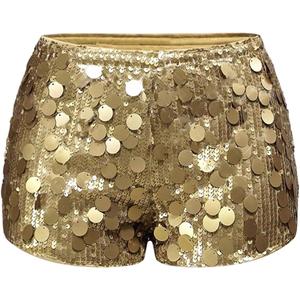 SOLY HUX Women's Y2k Sparkle Mini Shorts High Waisted Bodycon Skorts Party Festival Outfits, Medium