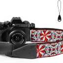 Camera Strap, Jacquard Weave 2" Shoulder Neck Straps for All DSLR Cameras Men Women Photographers (Jacquard Orange White)