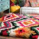 Multi Ferris Carnival Shag Rug - Bohemian Rectangle 4'x6' Multicolor