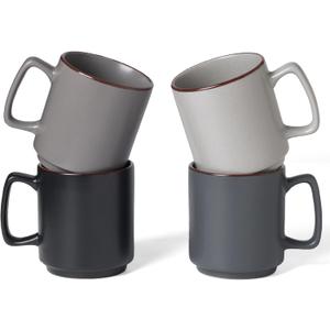 famiware Coffee Mugs Set of 4, Nebula 14oz Coffee Mugs, Ceramic Cup Set with Handle for Latte, Tea, Milk, Cappuccino, Cocoa, Multi-color