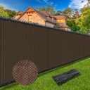 6FT x 50FT Privacy Screen Fence Heavy Duty 170GSM Fencing Mesh Shade Net Cover Nickel-Plated Copper Grommets, 95% Blockage Fence for Outdoor Wall Garden Yard Backyard Pool (Brown)