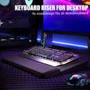 Computer Keyboard Stand with Wrist Rest & Storage Tray - Acrylic Keyboard Riser for Office Desk Accessories Decor, Ergonomic Keyboard Holder for Home Comfortable Typing - Fits All Keyboard Sizes