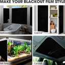 Blackout Window Film, Window Privacy Film Frosted Faux 3D Floral Decorative Static Cling Heat Blocking Window Tint, Black, 17.5" x 78.7"