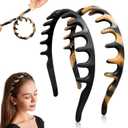 Silicone Headbands for Women Non Slip Comb Headband with Teeth Non-Crackable Hair bands for Women's Hair Fashion Accessories (Black 1PC)
