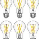 EDISHINE 6 Pack LED Edison Bulbs, A19 Dimmable Light Bulb, 800LM 4000K Cool White Light, 240 Beam Angle & E26 Base, 8W Equivalent 60W, Decorative Antique LED Filament Bulbs for Home