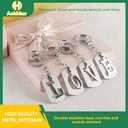 10 x A-Z Stainless Steel Letter Keychain - Alphabet Initial Key Ring for Men Women, Purse or Car Charm