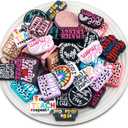 Zeyune 40 Pcs Silicone Focal Beads for Pens, Colorful Silicone Beads for Keychain Making DIY Gift Necklace Bracelet Jewelry Charms DIY Gifts(Inspirational Style)