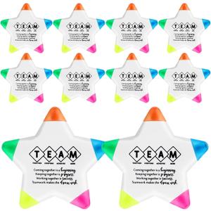 10 Pcs Star Highlighters Bulk for Classroom Rewards, Cute Inspirational Fluorescent Marker Pens for Teacher Supplies, Student Prizes, Back to School, Employee Appreciation and Office Gifts