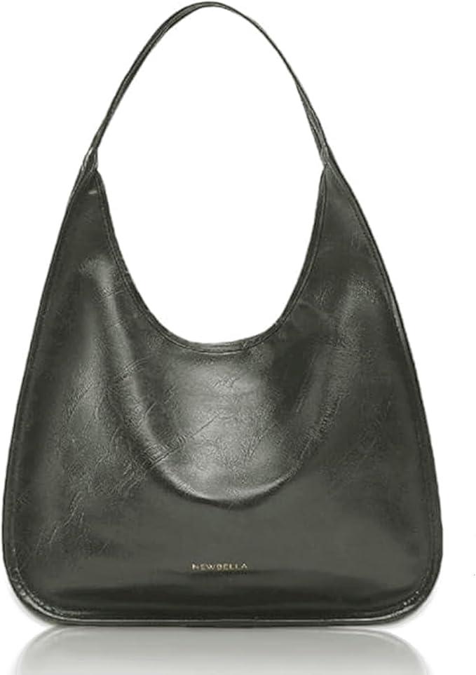 NEWBELLA Hobo Purse, PU Leather Shoulder Bag, Tote Handbag for Work and Travel (Green)