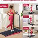 Walking Pad with Handle Bar and Incline, 3.0HP Under Desk Treadmill for Home Small Space, 0.6-7.6MPH Portable Walking Pad Treadmill with Handles, 350LBS, 2026 Upgrade