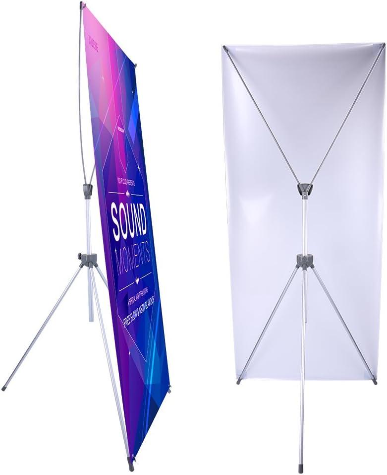 Adjustable X Banner Stand Fits Any Banner Size Width 23" to 32" and Height 63" to 78" 2 Pack