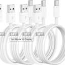 Car Carplay Cable for iPhone 17 16 15 Charger Cord,3/3/6/6FT USB A to USB C Cable for iPhone 17 Pro Max/16 Pro/15 Plus Charger, USB C Car Charger for Apple 17 Air/16 Pro Max/16e/15/iPad Pro (White)