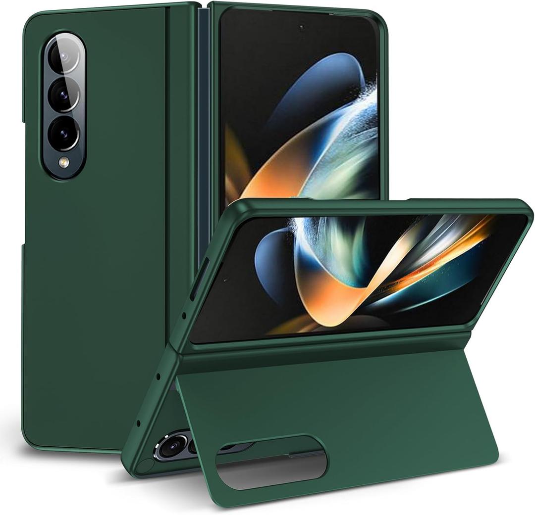 YQODSZ for Samsung Galaxy Z Fold 4 Case [Hidden Magnetic Kickstand], Z Fold 4 5g Kickstand Phone Case Slim Hard PC Bumper Shockproof Support Wireless Charging Z Fold4 5g Stand Case Green
