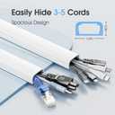 Large Cord Hider - 47in Wire Hiders for TV on Wall, Paintable Cable Hider, X-Large Cable Management Kit, Cord Hiding for Wall, W1.6in H0.8in White