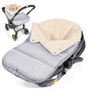 Orzbow Winter Carseat Cover for Baby | Infant Car Seat Blanket | Waterproof Car Seat Cover with Adjustable Collar, Warm and Cozy Fleece Carseat Canopy Blanket for Baby Winter Essentials, Light Grey