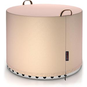 QH.HOME [2025 Upgraded 900D Fabric] Fire Pit Cover Round for Solo Stove Bonfire 2.0, Strong Tear Resistant,Waterproof Firepit Accessories for Gas/Table/Bowl Fire pits - 21" D X 15" H - Wheat