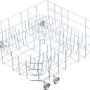 WD28X31819 WD28X10284 Lower Dishwasher Rack Replacement Parts for GE Lower Dish Rack Dishwasher Roller Wheels GE GSD2100V55BB GSD2100V70BB GSD2100V55WW Built-In Bottom Dishrack Assembly 1 Pcs