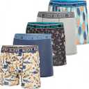 Body Glove Boys Boxer Briefs Pack of 4, 5 or 6 Comfortable and Durable Underwear (Small, 4pk Blues Prints & Solids)