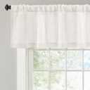 DriftAway Linen Textured Curtain Valances for Windows Light Filtering 3 Inch Rod Pocket Farmhouse Country Rustic Kitchen Valances for Bedroom Living Room Bathroom 14 inch Length Ivory White