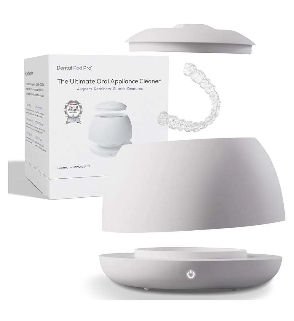 Zima Dental Pod PRO: New Ultrasonic Retainer Cleaner Machine. Market-Leading, Best Aligner Cleaner, Nightguard Cleaner, Mouthguard Cleaner, Denture Cleaner, Ultrasonic Cleaner for Oral Dental Care