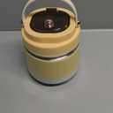 Thermo for Hot Food Adults 40OZ Soup Thermo Lunch Containers Wide Mouth Vacuum Insulated Food Jar Stainless Steel Leakproof Lunch Box with Spoon and Fork, Keeps Food Warm, Ideal Gift for Women (Yellow White)