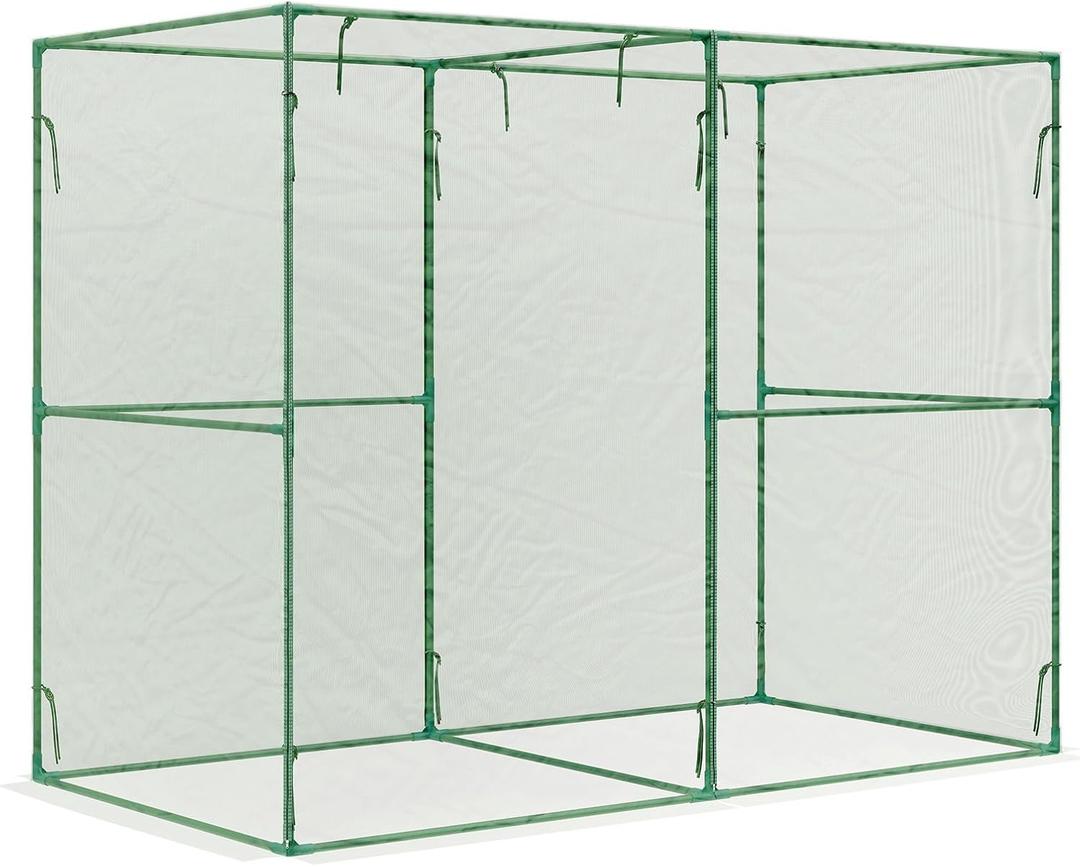 BPS Crop Cages for Garden Plant, 8x4x6 Ft Plant Netting Protection Tent with Zippered Door for Plants, Raised Garden Bed Cover with Frame for Vegetables, Fruits and Flowers
