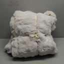 Cozy Bliss Faux Fur Throw Blanket for Couch, Fuzzy Soft Plush Thick Bubble Blanket for Sofa Bedroom Living Room, 60 * 80 Inches Cream White