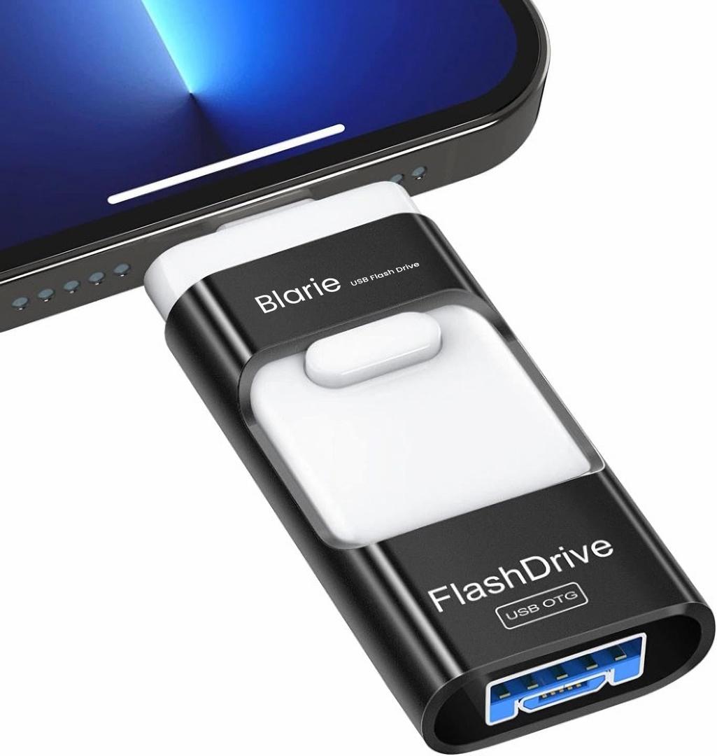 Blarie RecovStick for iPhone 4-in-1 | PhotoTek External USB Flash Drive for Mobile Phones, iPad, Mac's | Storage for Data, Pictures and Movies | Quick One Click Access