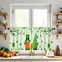 St Patricks Day Kitchen Curtains Green Shamrock 24 Inch Tier Set 2 Piece Irish Clover Short Curtains Windows for Rod Pocket Cafe Living Room Over Sink Bedroom Holiday Drapes Decor