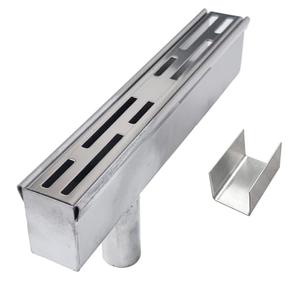 Pool Deck Drain Channel Accessories, End Cap with 13/16" Diameter Round Pipe Bottom Outlet & 1 Connectors for 1-1/4" Wide SXSJMY Pool Drains/Mini Water Drainage Channel