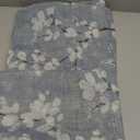 FMFUNCTEX Linen Sheer Curtains for Bedroom, Blue White Blossom Print Curtains 96 Inches Long for Living Room,Floral Patterned Farmhouse Curtain Light Filtering Window Drapes 2 Panels, Rod Pocket