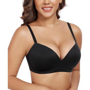 DotVol Women's Push Up Wireless Comfortable Padded Plunge No Underwire Everyday Bra,38B