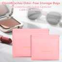 5 x Makeup Bag for Purse:GlorBrochas PU Leather Makeup Pouch Set Large & Small Portable Cosmetic Bags, Waterproof Squeeze Top Coin Purse,Travel Organizer for Makeup,Lipstick, Jewelry,Earbuds(Pink)