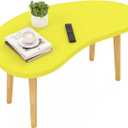 Mango Coffee Table Low Table with 4 Solid Wood Sturdy Legs,Floor Table Desk for Sitting on The Floor,19.7"D x 31.5"W x 16"H Inches,Living Room/Toy room Furniture,Rental house Furniture (Yellow)