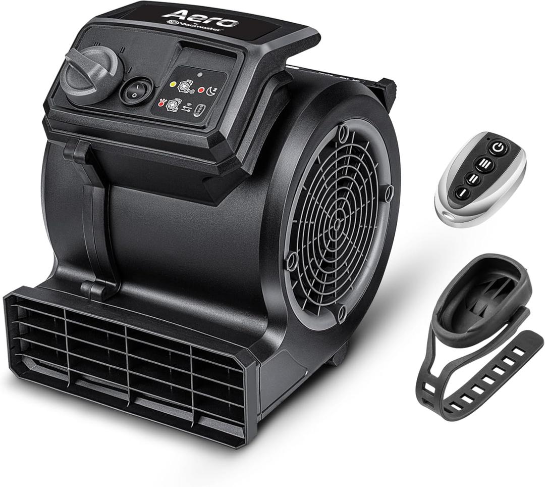 Vacmaster AM201R 3 Speed Floor Fan, 156W 550 CFM Air Mover, Utility Blower Fan, Carpet Dryer for Drying, Cooling & Circulation (Black)