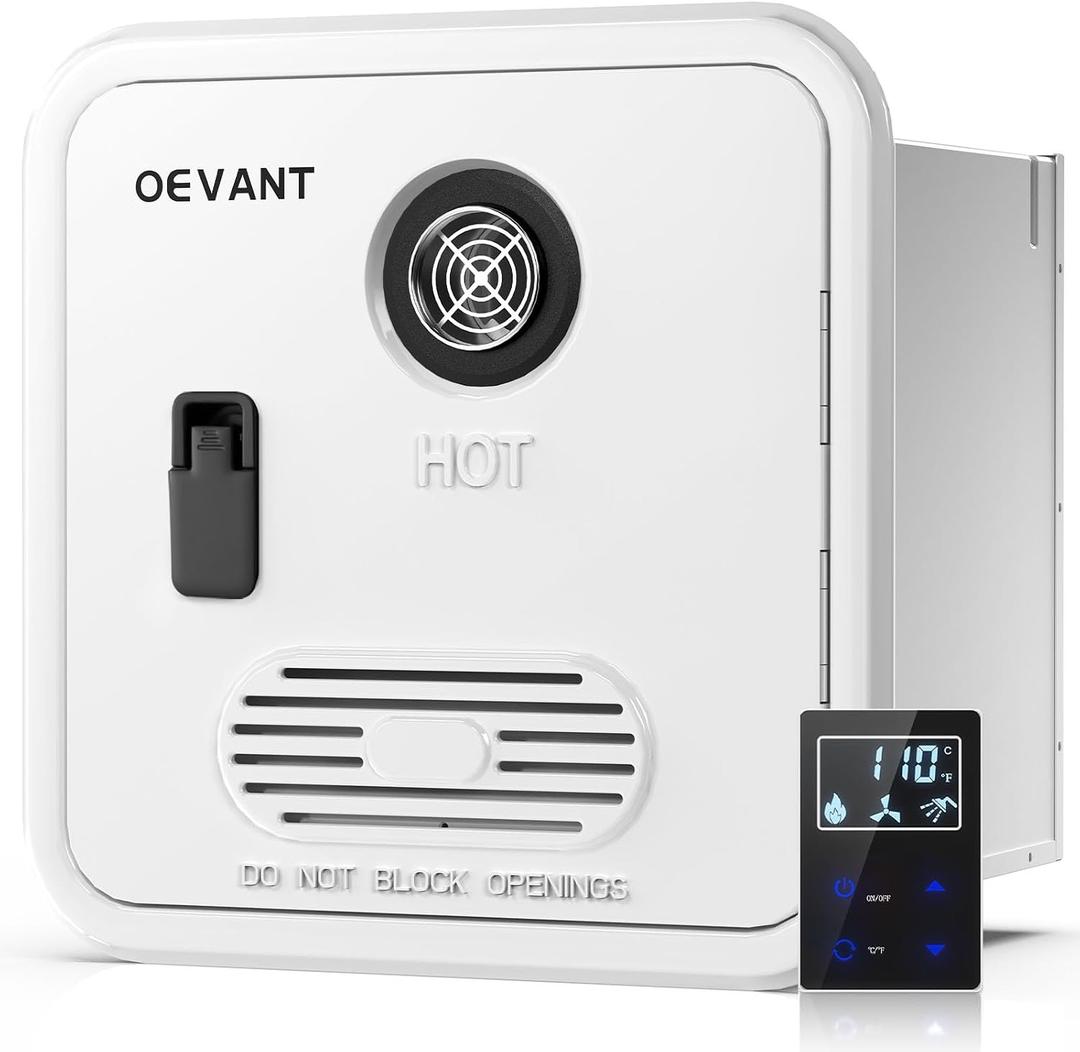 RV Tankless Water Heater,55,000 BTU RV Instant Water Heater with Remote Controller,16x16 inch DoorFront Water Outlet,Propane Gas, DC 12V, CSA Certificated,Compatible with All RVs-White