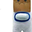 Just Toys AmongUs Halloween Plush  7 White Crewmate w/Paper Bag Hood, Soft Squeezable, Officially Licensed