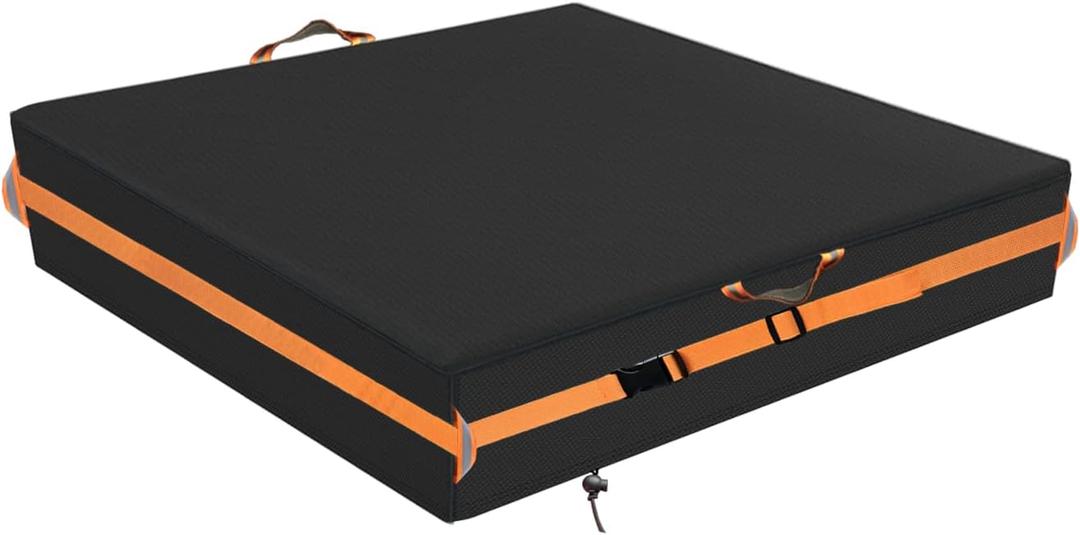 Square Sandbox Cover, Made 600D Heavy Duty for Children's Sandbox Protection Kids Outdoor Sand Boxes Sandpit,with Two Reflective Handles,7.7 Metre Drawstring and snap73.6" L x 73.6" W x 8" H