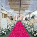 FUHSY Wedding Aisle Runner Rug Hot Pink Sequin Carpet Aisle Runner for Outdoor Wedding Ceremony Floor Runner Aisle Fuchsia Sparkle Wedding Walkway Runner for Outside Beach Bridal Shower Decorations (2' x 15' (Rectangular))