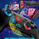 Switch Controller, Wireless Bluetooth Controller for Nintendo Switch 2/Switch/Lite/OLED, game controllers Compatible with iPhone/Mac/iPad/iOS/Android/Phone/PC/Steam and TV with Rotary Motors, RGB Hall Effect Joysticks/Macro Back Buttons/Turbo Modes/6-Axis/Motion/Wake up (Black)