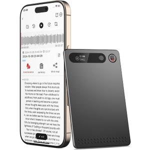 AI Voice Recorder, Voice Recorder AI Technology for Transcription & Summarization with Magnetic Housing, App Control,112 Languages, 64GB Memory, Audio Recorder for Lectures, Meetings